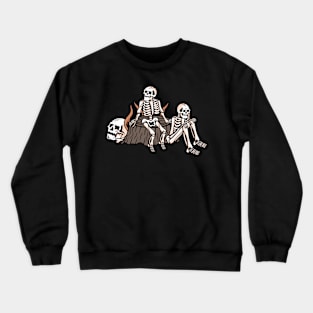 Fire and Skull, Fire and Skeleton Crewneck Sweatshirt